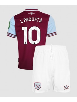 Otroški Nogometna dresi replika West Ham United Lucas Paqueta #10 Domači 2024-25 Kratek rokav (+ hlače)